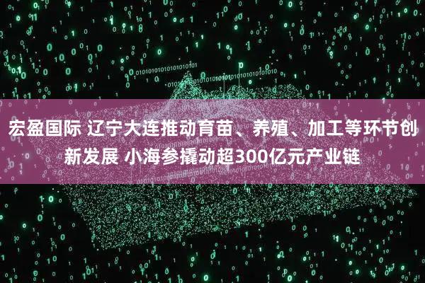 宏盈国际 辽宁大连推动育苗、养殖、加工等环节创新发展 小海参撬动超300亿元产业链